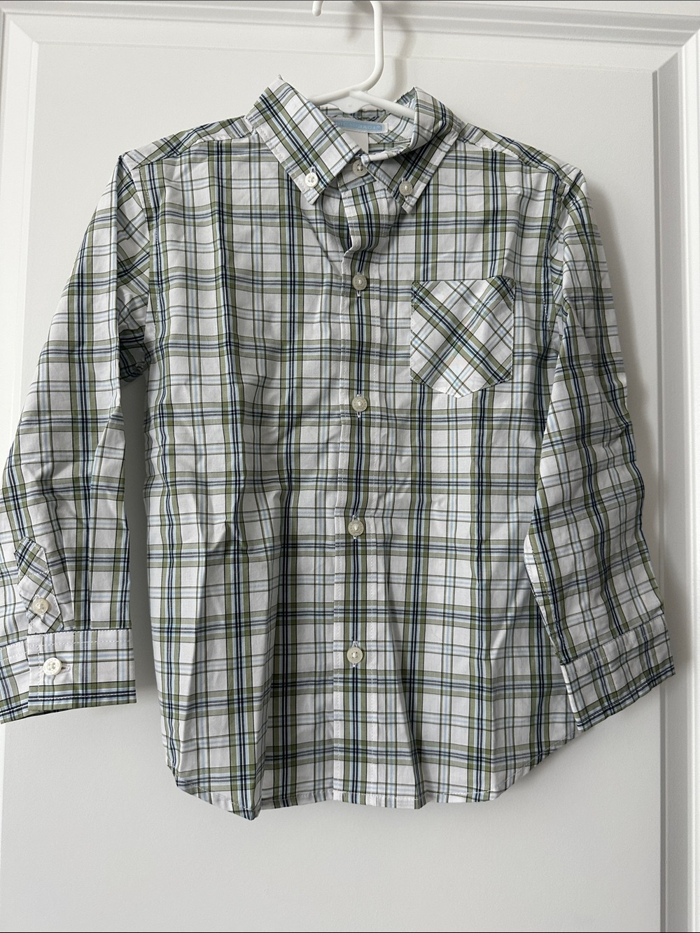New Janie & Jack Button Down Plaid Shirt, Size 3.